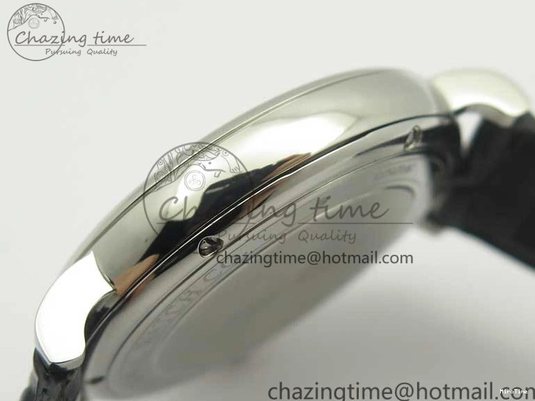 MIROTIME 0106 Affordable Portofino IW356501 SS V3 MK 1:1 Best Edition White Dial Gold Markers On Black Leather Strap MIYOTA 7196